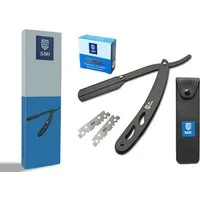 SMI Rasiermesser Rasiermesser Wechselklinge Herren Barber Bartrasierer, mit 100 Klingen und Etui