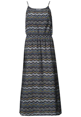 Street One - Gemustertes Midikleid blau - Gr. - 34