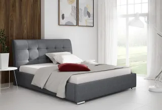 Polsterbett Bett Doppelbett MATTIS Stoff INARI GRAU 140x200cm