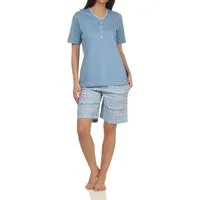 Normann Pyjama Damen kurzarm Schlafanzug Shorty im Ethnolook - auch in Übergrößen