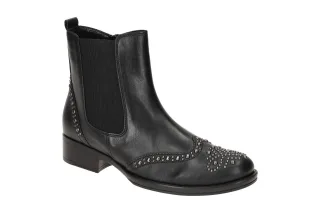 Gabor Damen Stiefeletten 51.606.27 schwarz mit Nieten - bequeme Chelsea Boots