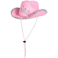 Boland Cowboy-Kostüm Pinkfarbener Cowgirl Hut für Mädchen, Die standesgemäße Kopfbedeckung für die Rodeo Queen und Prärieprin