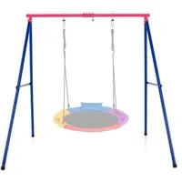 COSTWAY Einzelschaukel, (1-tlg), Schaukelgestell Metall, Schaukelgerüst, bis 200kg belastbar
