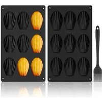 Bundviel Brotbackform 2er Set Silikon Madeleine Backform Bärentatzen Form Kuchen Muschel