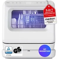 Medion® Tischgeschirrspüler MD370022, 3 Maßgedecke, 6 Programme, 3 Maßgedecke, LED Touch Display, Touchscreen