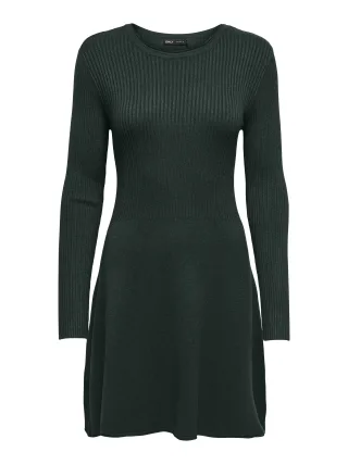 ONLY - ONLALMA L/S O-NECK DRESS KNT NOOS Scarab - Gr. - XS