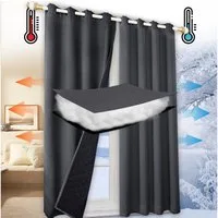 Sunicol Gardine Blickdicht Thermovorhang mit Ösen, Verdunklungsvorhänge Kälteschutz (2 St), 7 Farben, Wärmeisolierend Gardinen für Wohnzimmer Schlafzimmer