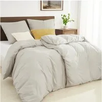 Topfinel Bettwäsche 135x200cm, Seersucker Bettwäsche-Sets, bügelfrei, allergiker, kühlende, 100% Mikrofaser, 4 teilig, Pflegeleicht, kuschelig, weich, Winter Sommer Herbst bedding set