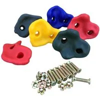 Loggyland Spielturm-Erweiterung Klettersteine für Kletterwand, 6er-Set I für Boulderwand, (6 St., incl. Befestigungsmaterial), für Kinder Spielplatz und Garten