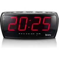 Lenco Radiowecker ICR-230-1 Design Uhrenradio, großes LED-Display, PLL-FM-Tuner & Batterie-Backup