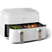 Philips Heißluftfritteuse 3000 Series NA353/10, Dual Basket Airfryer mit 9L Kapazität (3L+6L), 2750 W, RapidAir Technologie und 12 Kochfunktionen, Schwarz