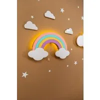 COZYCOLLECTIONS LED Wandleuchte Regenbogen LED-Wandnachtleuchte aus Holz, LED, Warmweiß, Montessori-Design: ruhige Formen, warmes LED, kabellos