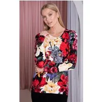 Passioni 2-in-1-Strickjacke Twinset mit farbigem Blumenmuster