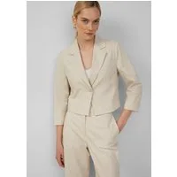 s.Oliver Jackenblazer Indoor-Blazer Cropped Blazer aus Leinenmix