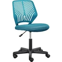Yaheetech Drehstuhl Höhenverstellbarer Bürostuhl ohne Armlehnen, Schreibtischstuhl mit Netzbezug fürs Arbeitszimmer/Büro/Wohnzimmer
