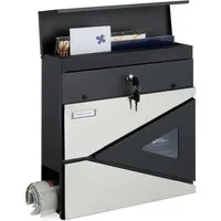 relaxdays Briefkasten mit Zeitungsfach