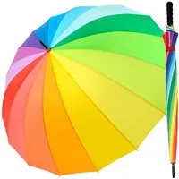 iX-brella Stockregenschirm XXL 130 cm Durchmesser Golf-Partnerschirm, 16-teiliges Dach, mit leichtem Fiberglasgestell