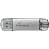 Mediarange 64GB USB-Stick Dual-Anschluss, USB-C & USB 3.0 für PC & Smartphone USB-Stick (USB 3.0 & USB-C Dual-Speicherstick im Aluminium-Gehäuse)