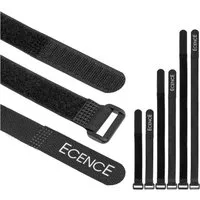 ECENCE Kabelzubehör 25er Set Klett-Kabelbinder wiederverwendbar