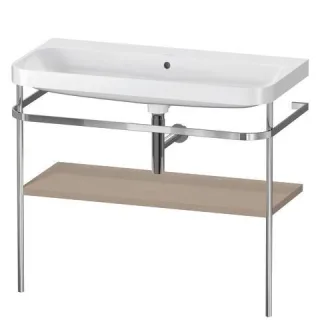 Duravit Happy D.2 Plus c-shaped Set mit Metallkonsole Leinen Matt 975x490x850 mm - HP4838N7575 HP4838N7575