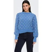 JDY Rundhalspullover JDYSIGRID LIFE L/S ON PUFF PULL KNT NOOS in gepunkteter Optik
