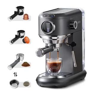 [EU Direct] CAFELFFE MK601F Semi-Automatic 19-Bar 1450W Espresso Machine with Steam Wand & Portafilter Kit Compatible Wi