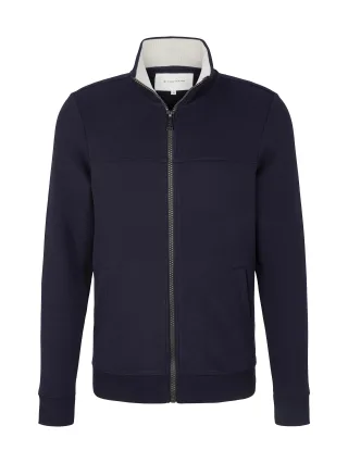 Tom Tailor - Sweatjacke mit Ziernaht knitted navy - Gr. - M