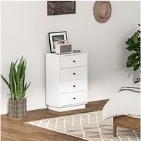 HOMCOM Kommode mit 7 Schubladen, im Modern Stil (Schrank aus Holzwerkstoff, 1 St., Sideboard), für Wohnzimmer Schlafzimmer Flur 47 x 29 x 75 cm Weiß