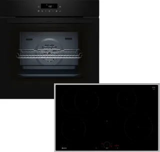NEFF Backofen-Set "B2CCJ7AK3" mit Teleskopauszug nachrüstbar Pyrolyse-Selbstreinigung mit pyrolytischer Selbstreinigung