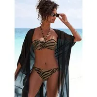Bruno Banani Bügel-Bandeau-Bikini in zweifarbiger Animal-Optik