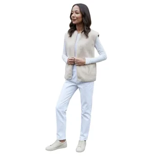 Threadbare - "Niya" Weste für Damen, Leicht, Teddyfleece (Ecru)