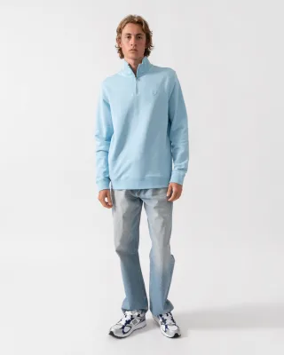 Halbzip Sweatshirt in Hellblau