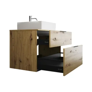 Burgbad Keramik Waschtisch-Set Eqio Eiche Dekor Urban/Alpinweiss, SGUP090F5662C0001 SGUP090F5662C0001