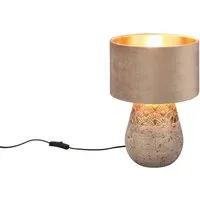 Reality Leuchten Schreibtischlampe Kiran, Ein-/Ausschalter, ohne Leuchtmittel, warmweiß - kaltweiß, Keramik Tischleuchte mit Samtschirm Schnurschalter exkl 1xE27 max 60W