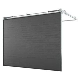 Garagentor 4 m breit, 3 m hoch, Sektionaltor Typ Comfort, Anthrazitgrau ähnlich RAL 7016, Woodgrain, Kleinsicke, ohne Antrieb, nach Maß