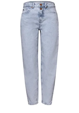 Street One - Barrel Fit Jeans mit hoher Taille blau - Gr. - 28
