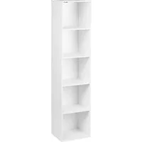 Woltu Bücherregal, Set 1-tlg., Raumteiler Aktenschrank, MDF, 5 Fächer, Weiß