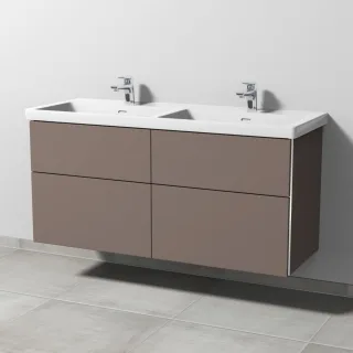 Sanipa 3way Waschtischunterbau zu Villeroy & Boch Subway 3.0 Waschtisch mit 4 Auszügen, Taupe-Matt BP8511T