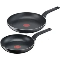 Tefal Pfannen-Set Easy Cook & Clean, Antihaftbeschichtung, nicht induktionsgeeignet, Aluminium (Set, 2-tlg., 2x Bratpfannen Ø 24/28 cm), Thermo-Signal Technologie, einfache Reinigung, Made in France, B55590