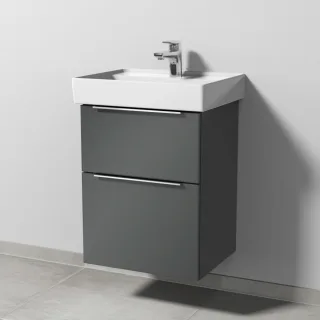 Sanipa 3way Waschtischunterbau zu Villeroy & Boch Collaro Waschtisch mit 2 Auszügen, Anthrazit-Glanz UF83279