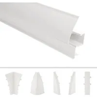Lemal Sockelleiste, PVC Fußleisten 60x26mm mit Kabelkanal - (Endkappe rechts) Vinyleiste Abdeckleiste Bodenprofil