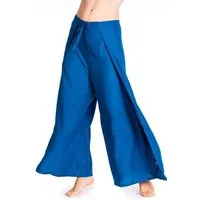 PANASIAM Palazzohose Hosenrock Damen aus leichter Viskose - elegante weite Palazzo Hose Wickelhose einfarbig - gerader Schnitt - luftige Sommerhose Boho Stil