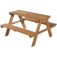 roba® Kindersitzgruppe Picknick for 4 Outdoor Deluxe, Teakholz-Optik, mit abgerundeten Ecken