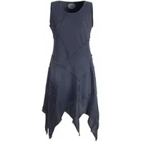 Vishes Zipfelkleid Armloses einfarbiges Patchwork Zipfelkleid Hippie, Goa, Boho, Ethno Style