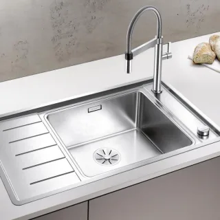 Blanco ANDANO XL 6 S-IF Compact Spüle 523001 86 x 50 cm, Edelstahl Seidenglanz, rechts, Ablauffernbedienung mit Drehbetätigung