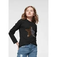 KIDSWORLD Langarmshirt STERN Langarm, taillierter Schnitt, mit glitzernden Pailletten