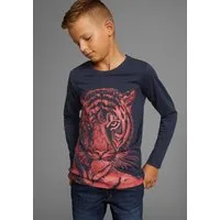 KIDSWORLD Langarmshirt TIGER - Druck Langarm, Basic-Passform, mit trendigem Druck, Rundhalsausschnitt