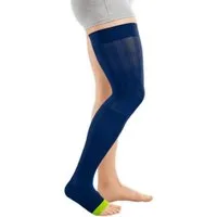 MEDI Kompressionsstrümpfe Rehab® one KKL1 AG offen zur Ödemtherapie lime/blue