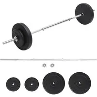 vidaXL Langhantel Langhantel mit Gewichten Set 30 kg