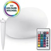 EASYmaxx LED Solarleuchte Deko-Stein Gartenleuchte, Stein Form, Farbwechel für Garten, Terrasse, Balkon